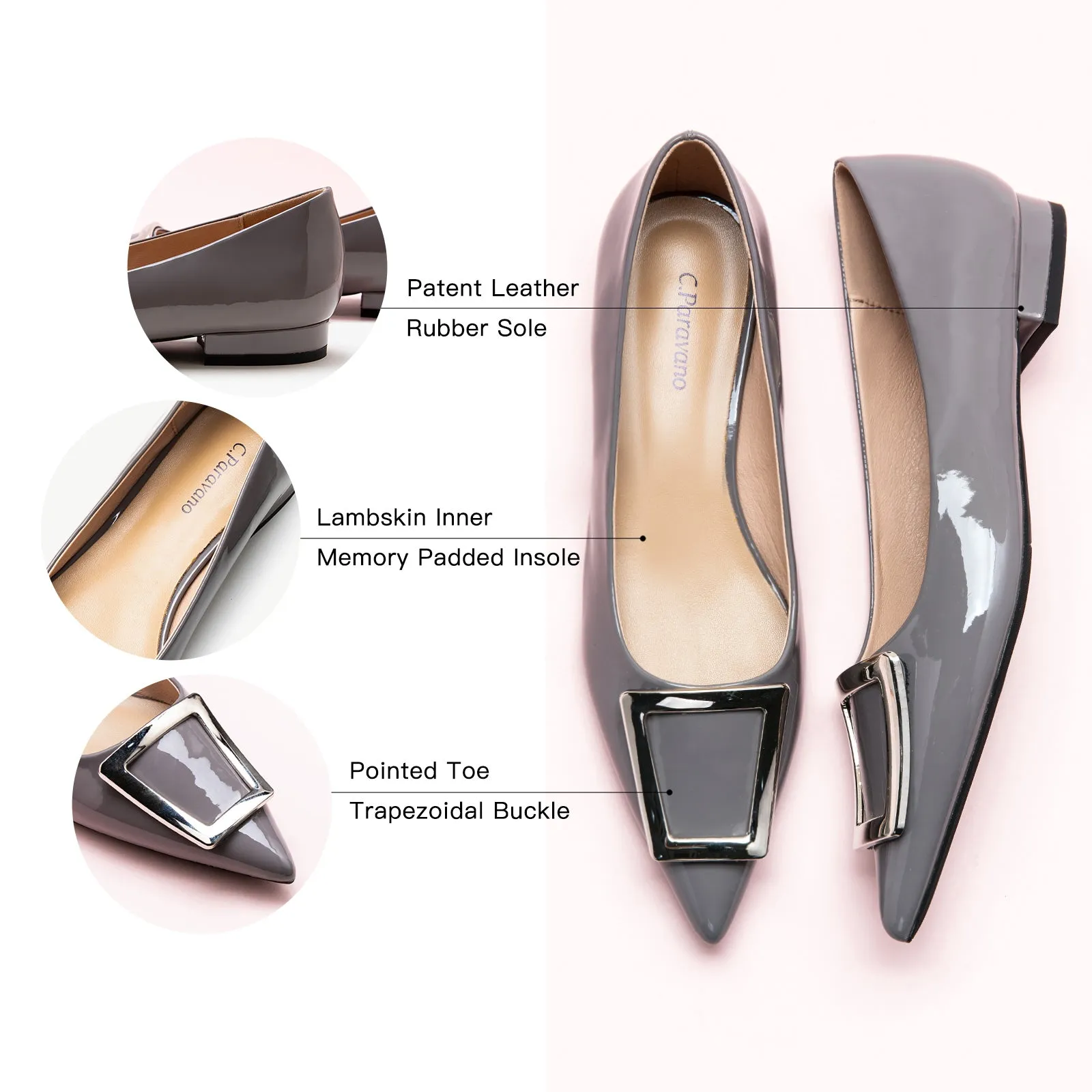 Trapezoidal Buckle Flats (Aida)