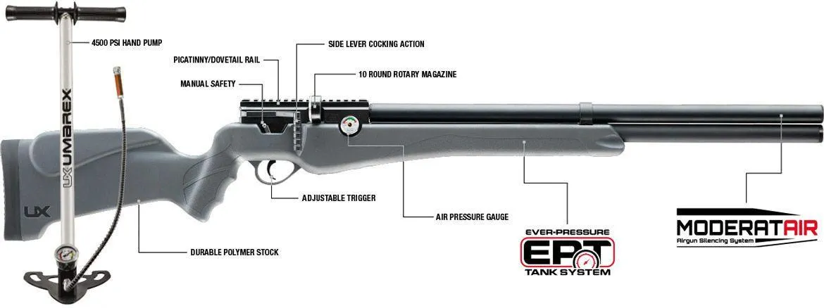 UMAREX 2251378 ORIGIN PCP RIFLE .22 W/ HANDPUMP