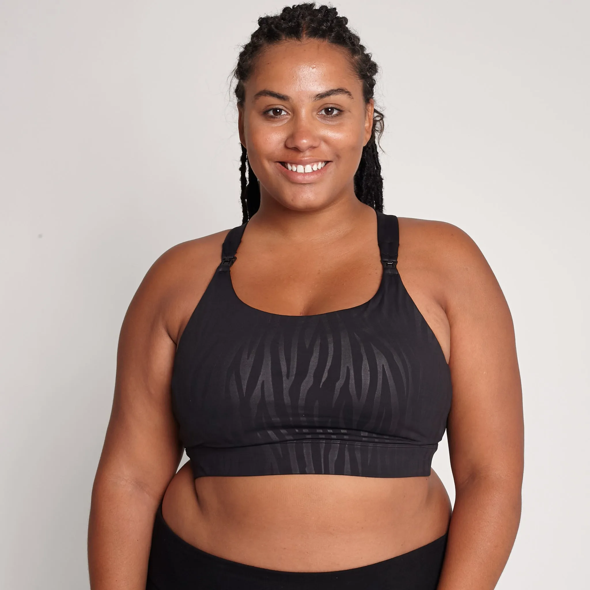 Venice 3 Ultimate Support Full Coverage Nursing & Pumping Sports Bra (Black Tiger)