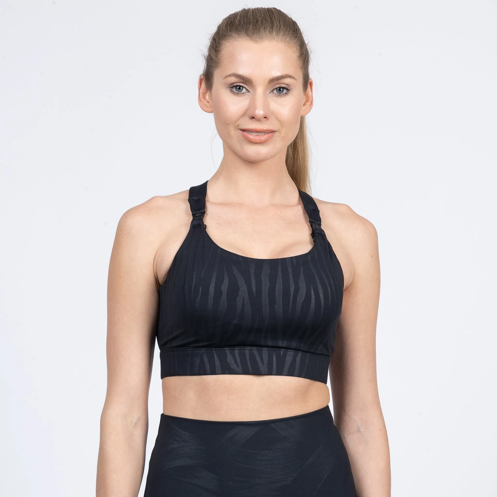 Venice 3 Ultimate Support Full Coverage Nursing & Pumping Sports Bra (Black Tiger)