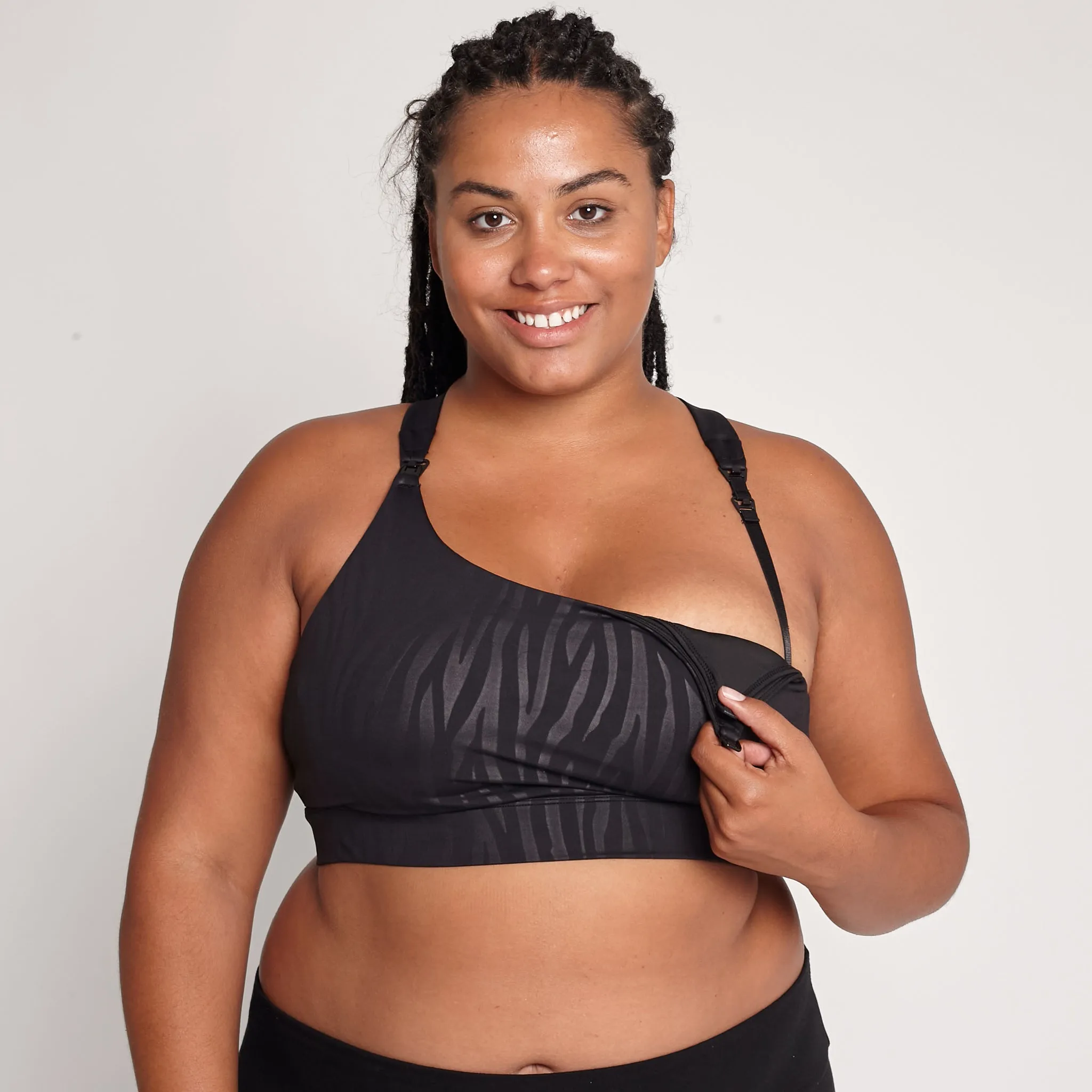 Venice 3 Ultimate Support Full Coverage Nursing & Pumping Sports Bra (Black Tiger)