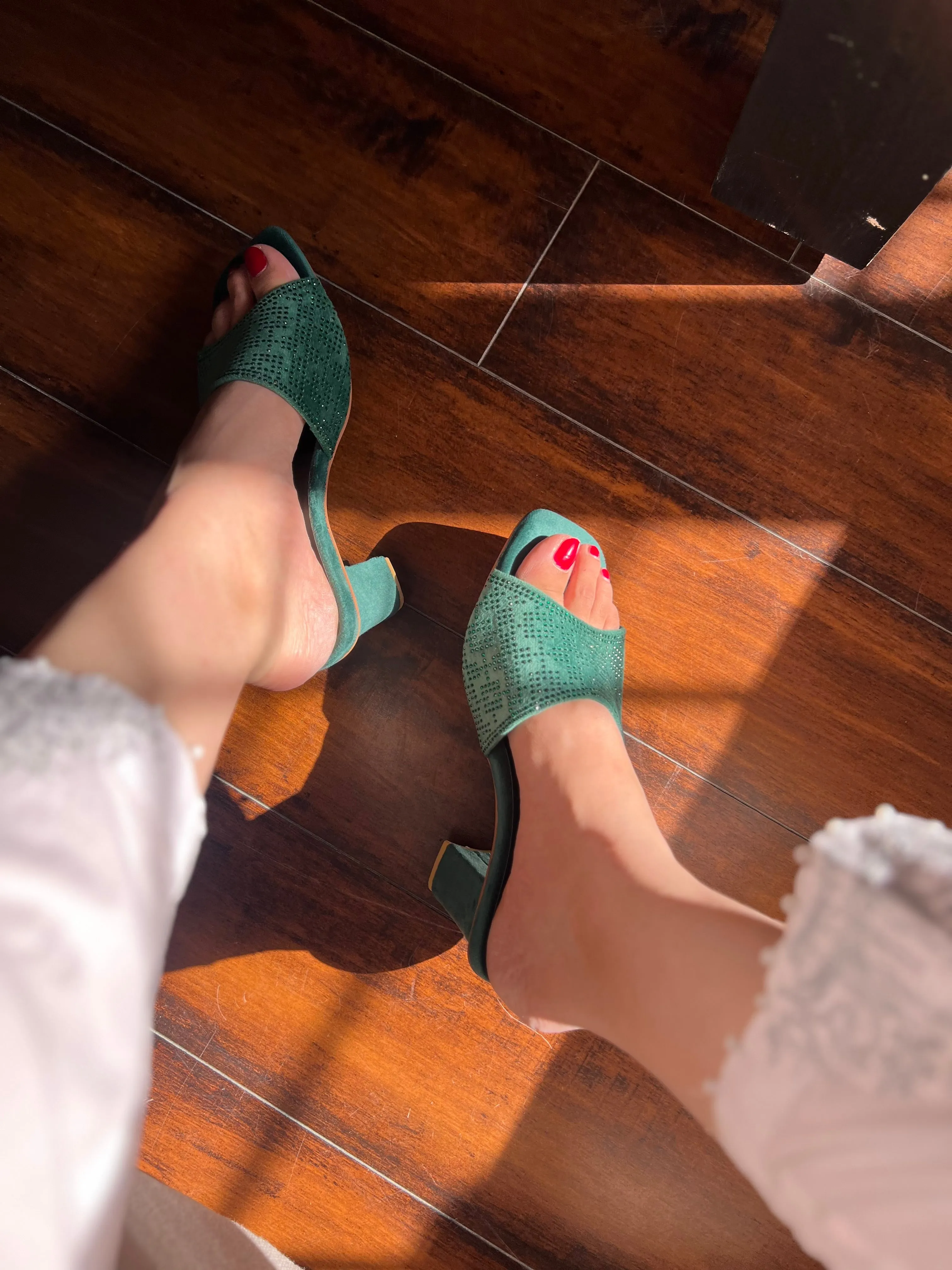 Veronika Block Heels - Green