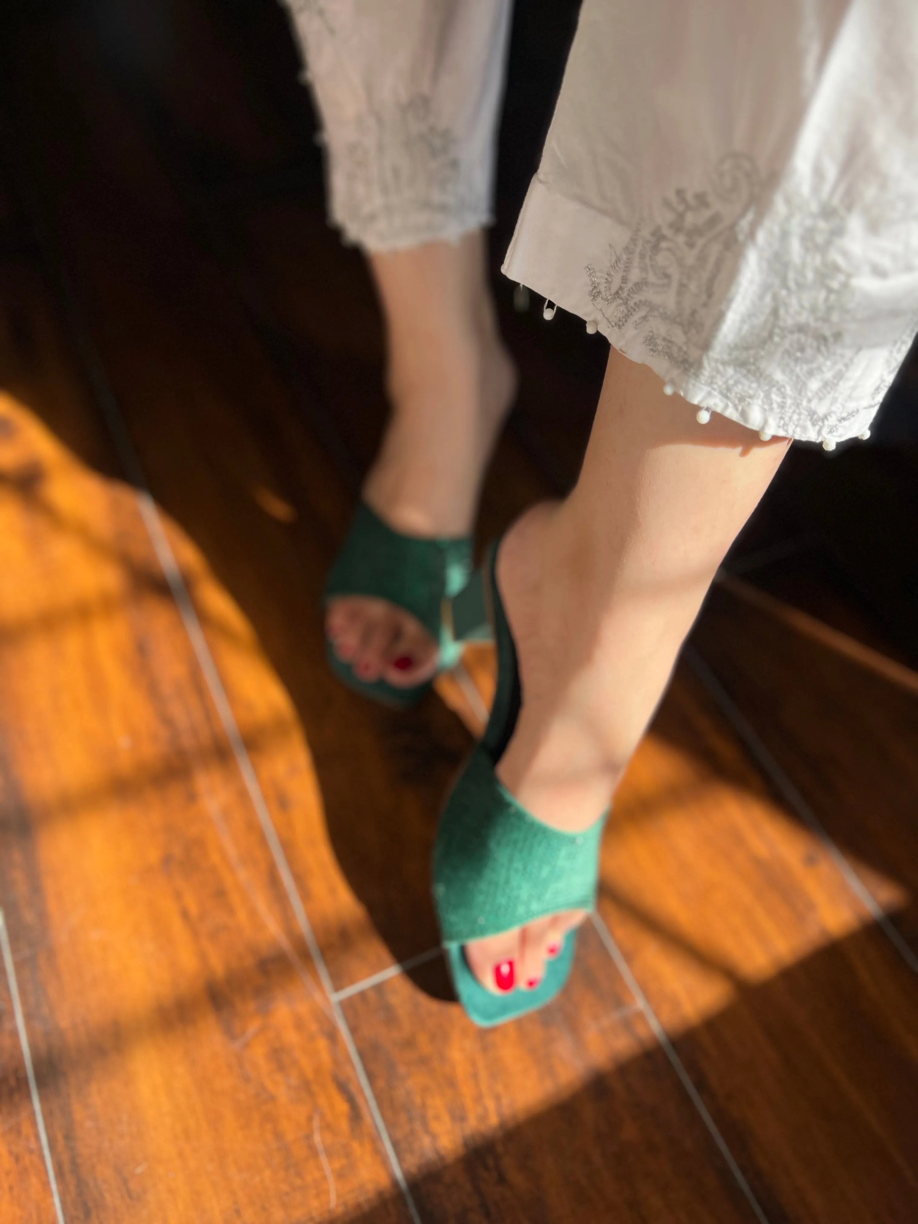 Veronika Block Heels - Green