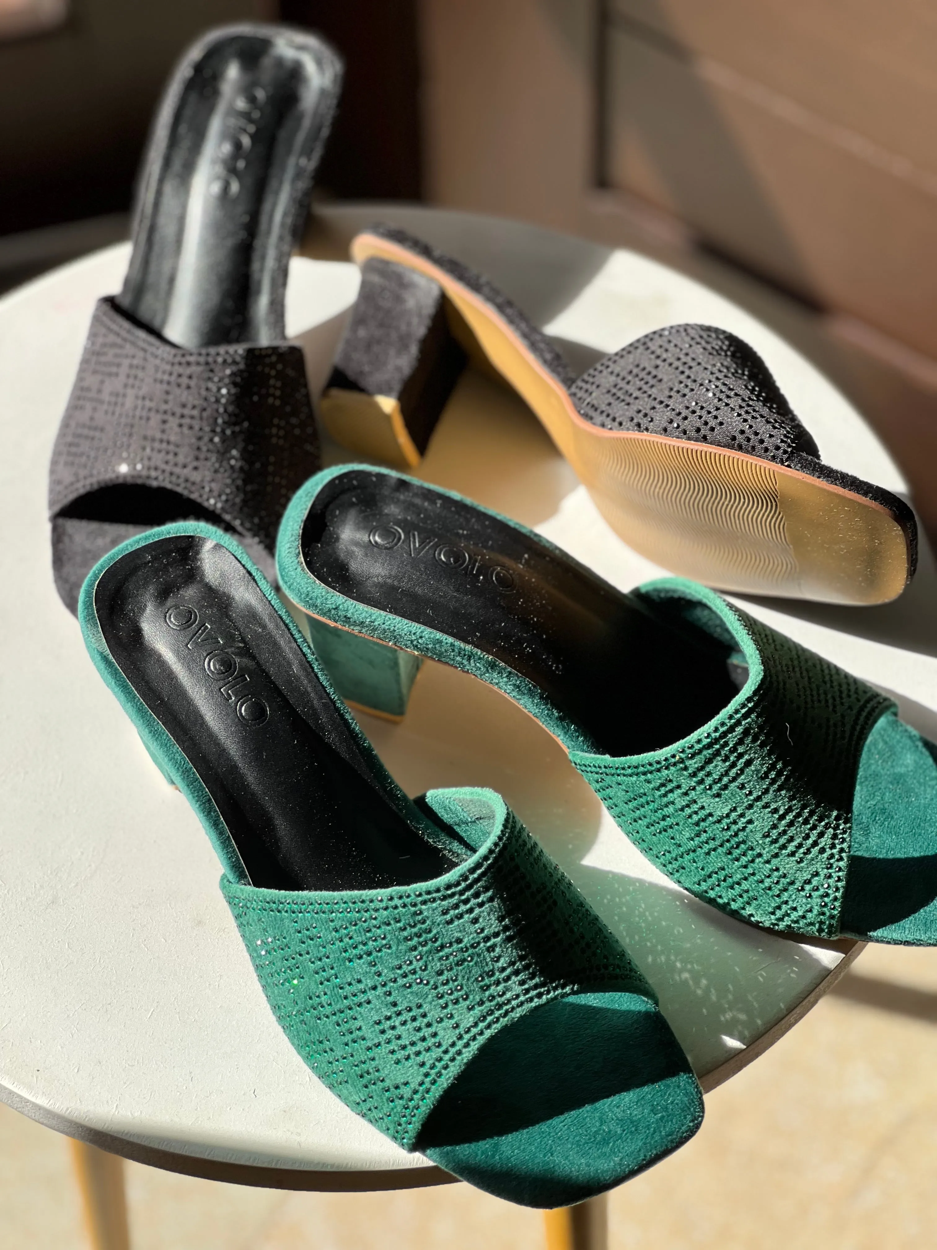 Veronika Block Heels - Green