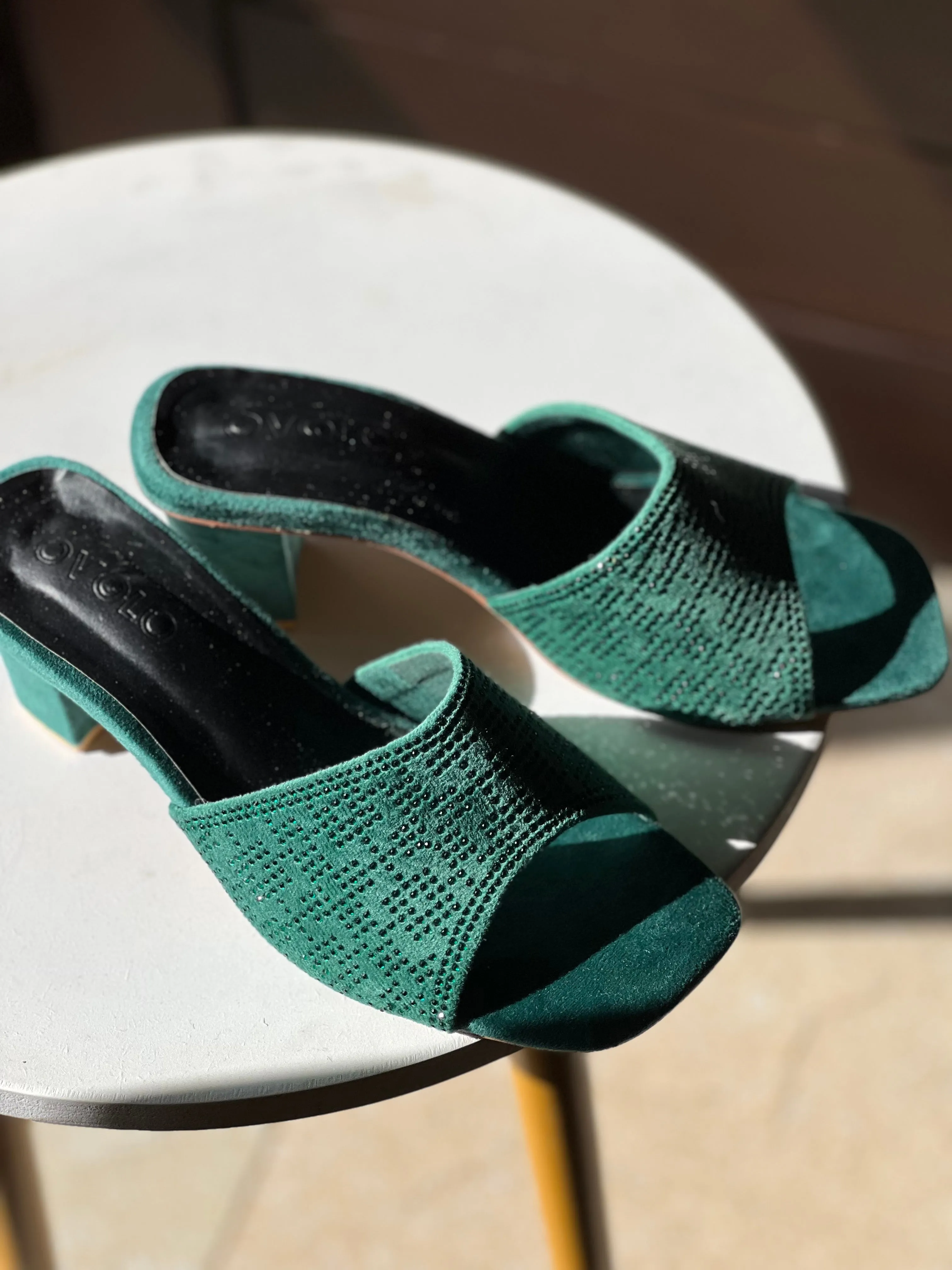 Veronika Block Heels - Green