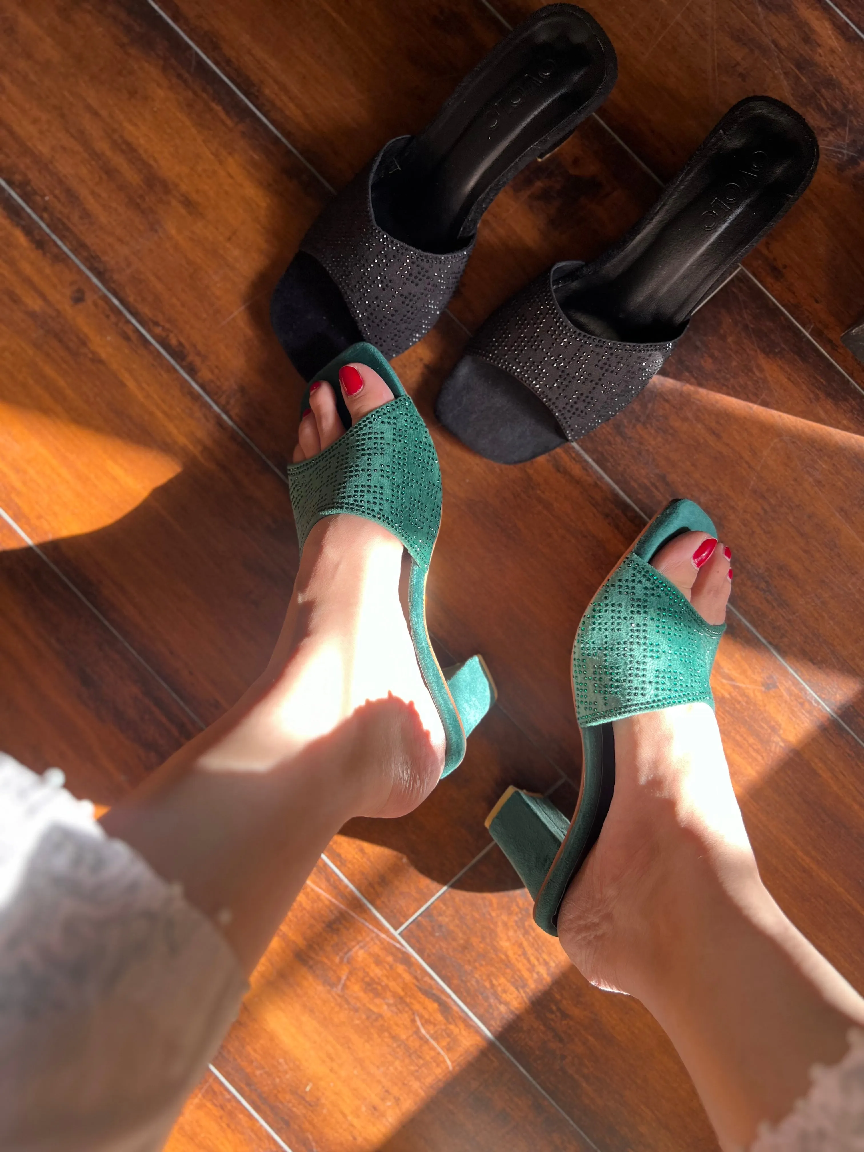 Veronika Block Heels - Green