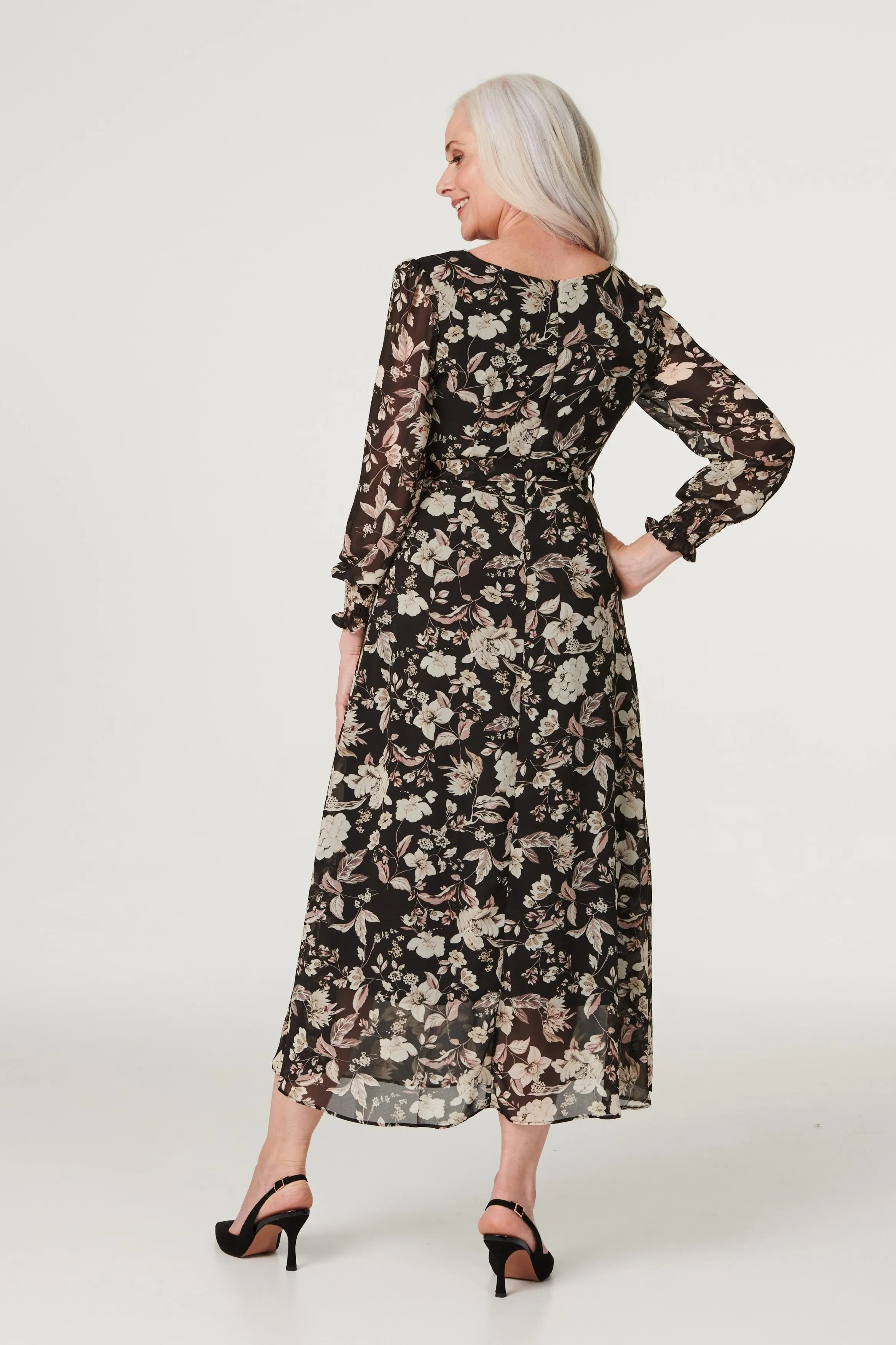 Vintage Floral Maxi Tea Dress