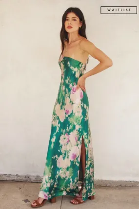 Waitlist 11/06 ♥ Stella Sleeveless Floral Print Maxi Dress Green