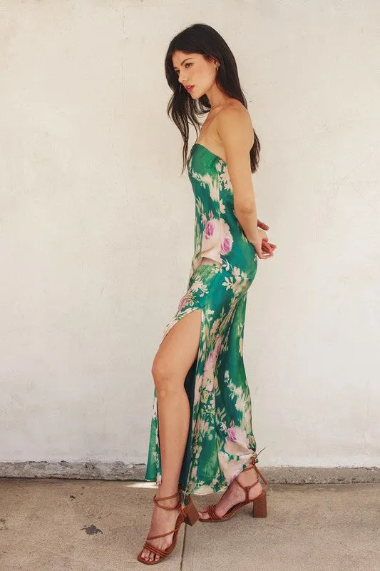 Waitlist 11/06 ♥ Stella Sleeveless Floral Print Maxi Dress Green