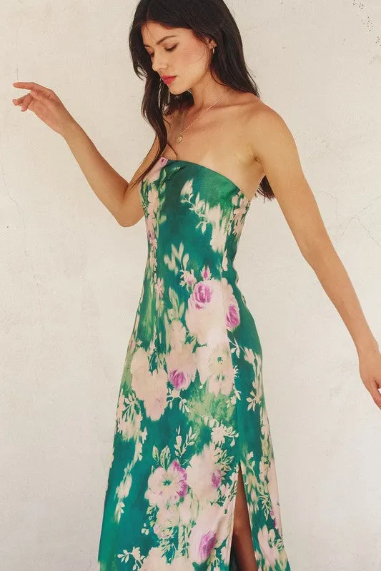 Waitlist 11/06 ♥ Stella Sleeveless Floral Print Maxi Dress Green