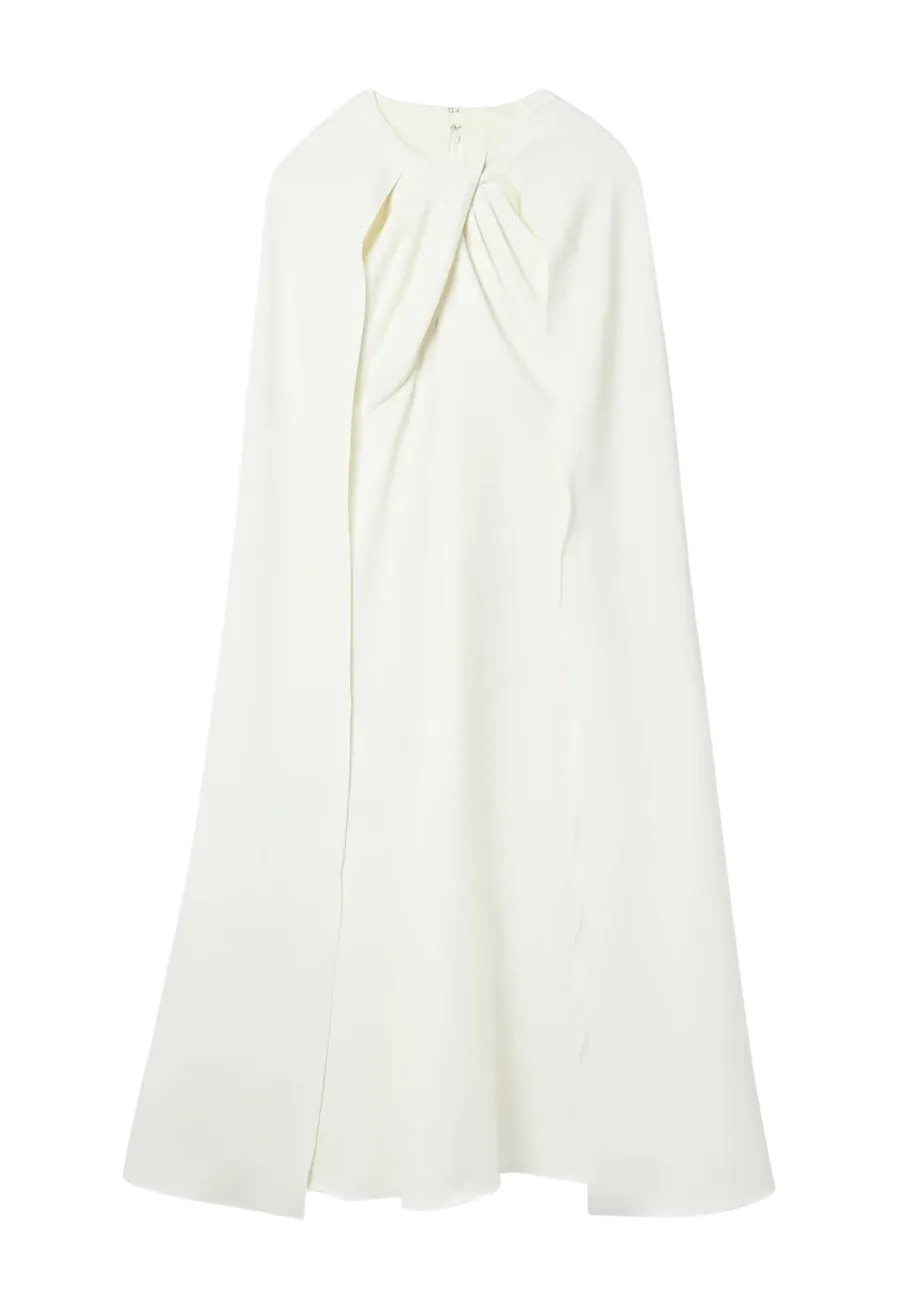 White Cape Midi Dress