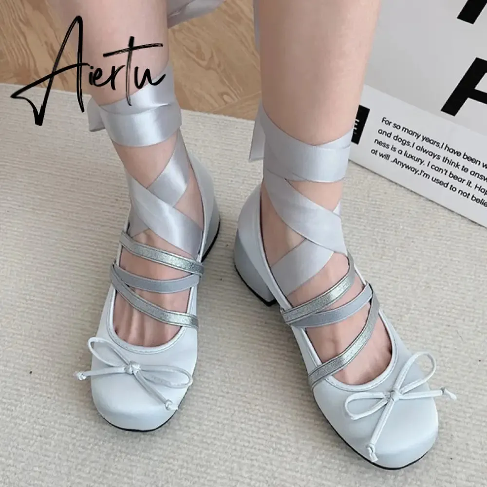 Women Bow Marie Jane Lolita Shoes Chunky Sandals Summer New Designer Retro High Heels Shoes Sweet Sexy Dress Pumps Zapatos