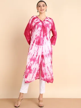 Women Hand Dyed Rayon Straight Kurta