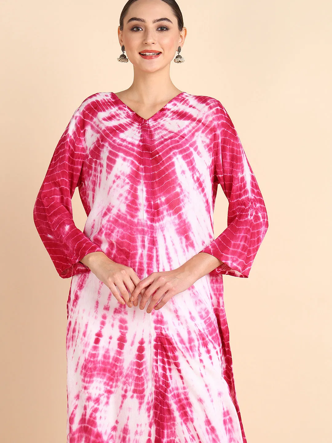 Women Hand Dyed Rayon Straight Kurta