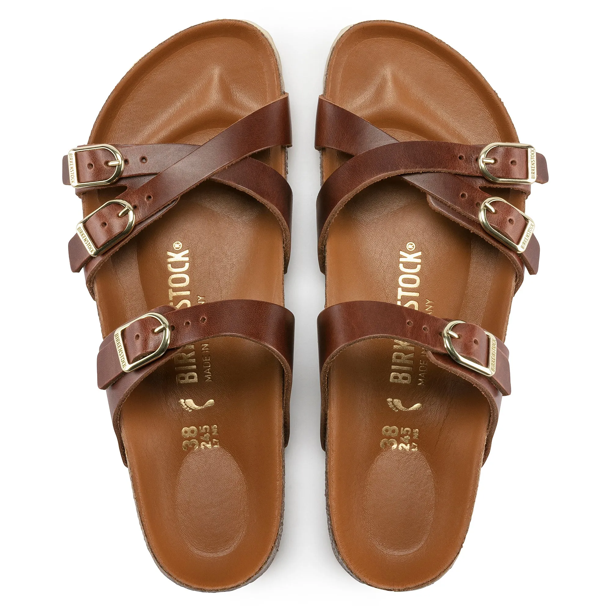 Women's Birkenstock Franca Oiled Leather Color: Cognac (MEDIUM/NARROW WIDTH)