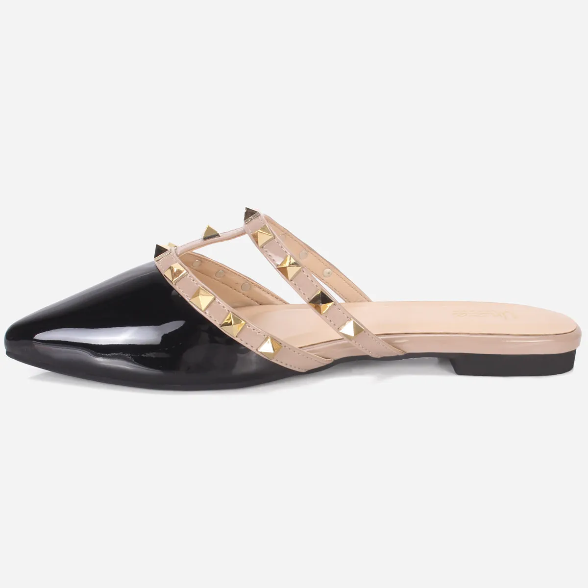 Womens "FRIDA" Adorned Pointed Slide In Slipper