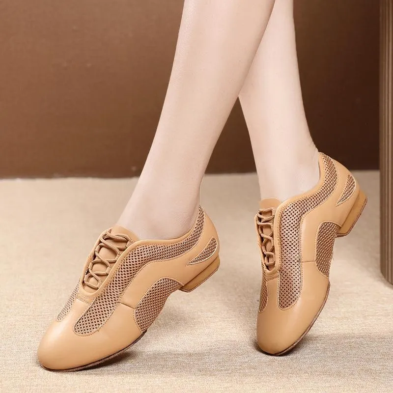 Women's  Real Leather Heels  Pumps  With  Lace-up  Dance Shoes