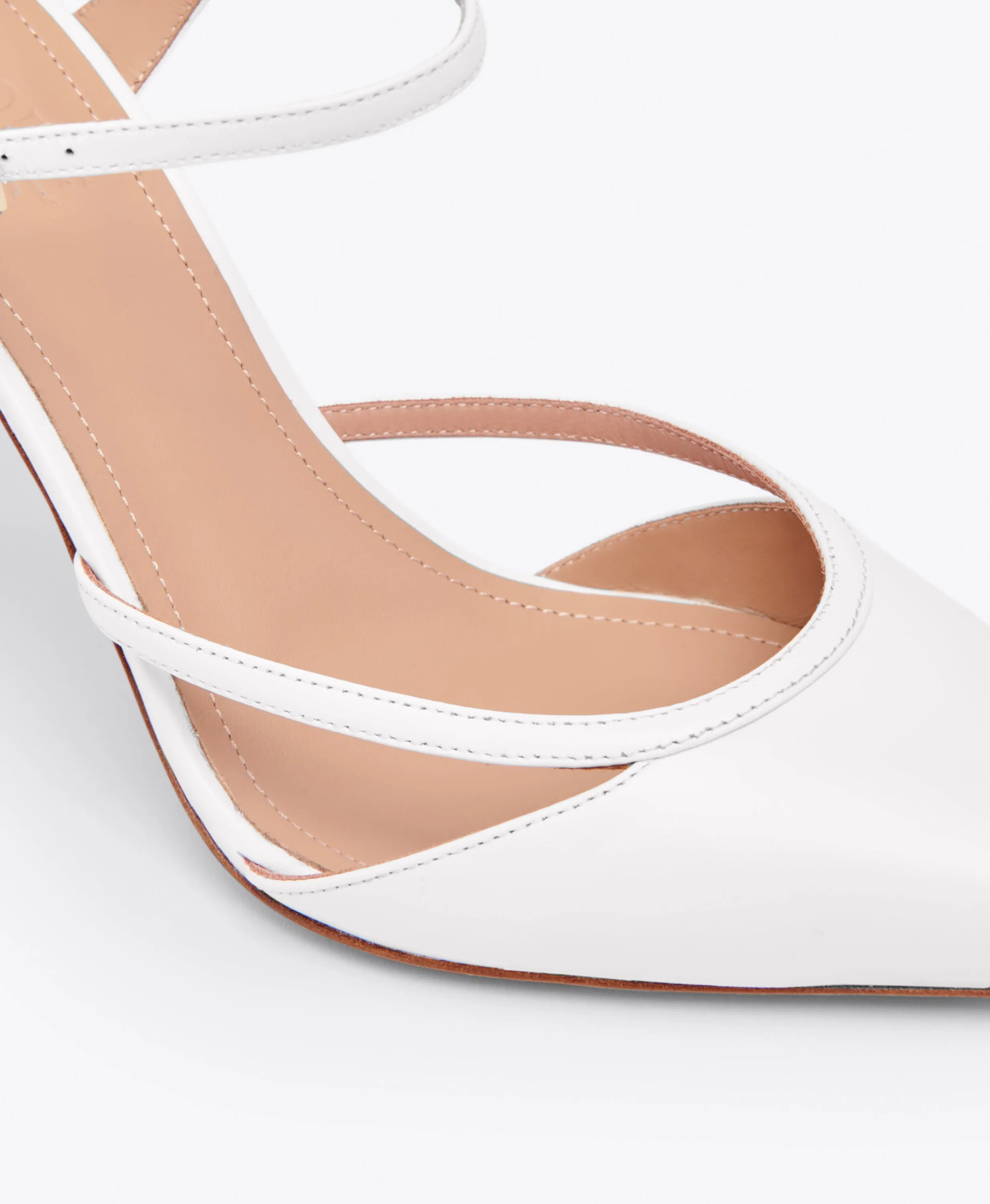 Yola 90 White Leather Mules