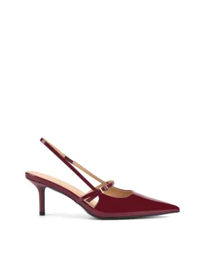 York Slingback Heel - Wine  Patent Leather